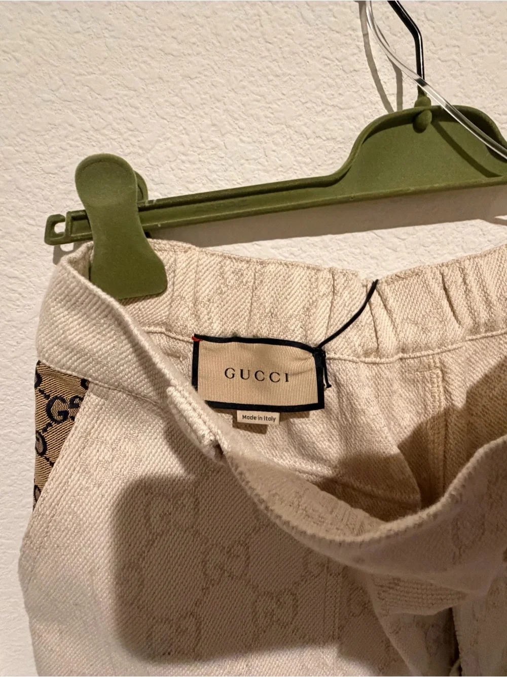 Authentic Gucci Beige Monogram Canvas Men's Shorts